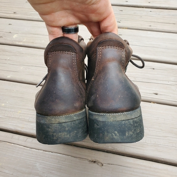 Vintage 90s y2k Eastland Brown Oiled Leather Moc Toe Lace-up Boots Men's 9 - Picture 7 of 15